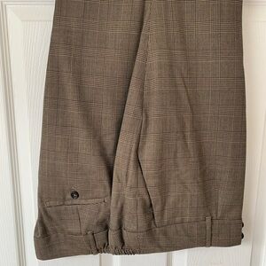 Talbots classic brown plaid trousers